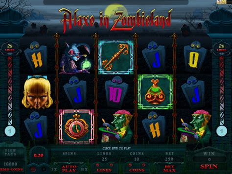 Play alaxe in zombieland  The game provides with 5 reels in total with 25 playline opportunities